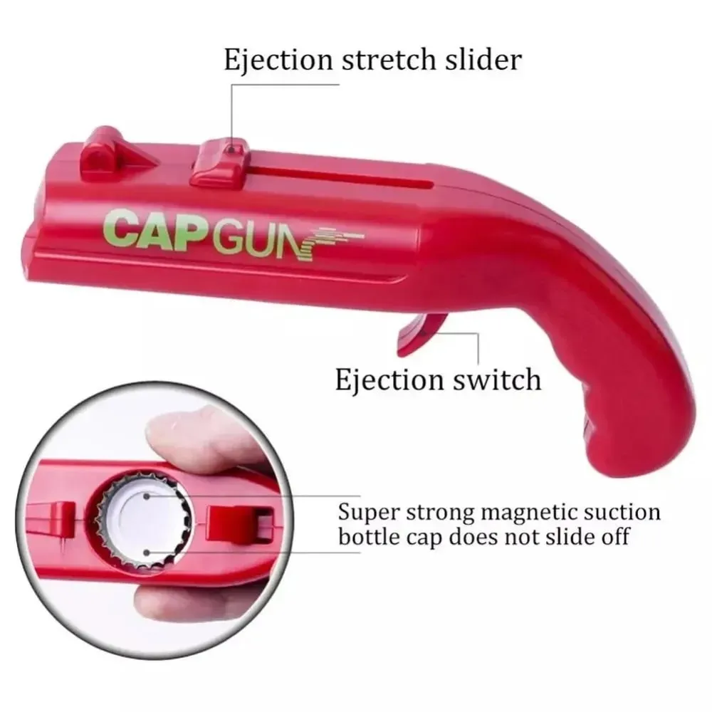 Φορητό Creative Cap Gun Flying Cap Launcher Ανοιχτήρι μπουκαλιών μπύρας καινοτομία Διασκεδαστικό εργαλείο ανοιχτήρι ποτών Αξεσουάρ δώρου για πάρτι κουζίνας