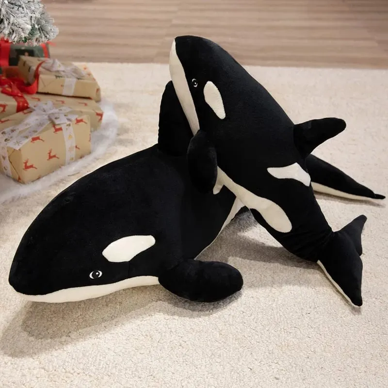 Δώρο βελούδινο μαξιλάρι Orca Killer Whale 50/70 εκ. Μαλακό μαξιλάρι με ριχτάρι λευκής φάλαινας Καναπές κρεβατοκάμαρας Δώρο βελούδινο μαξιλάρι