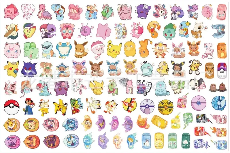 Pokemon Acrylic DIY Patch Kawaii Pendant Ειδικού σχήματος κοπής Anime Cartoon διπλής όψης Υλικό φουρκέτας μπρελόκ εκτύπωσης