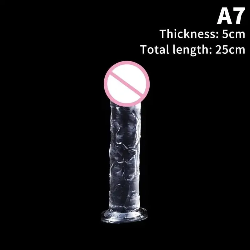 For Adult Sex Masturbator G Spot Realistic Dildo For Women TPE Beginner Clear Dildo With Strong Suction Cup Hands-Free Play
