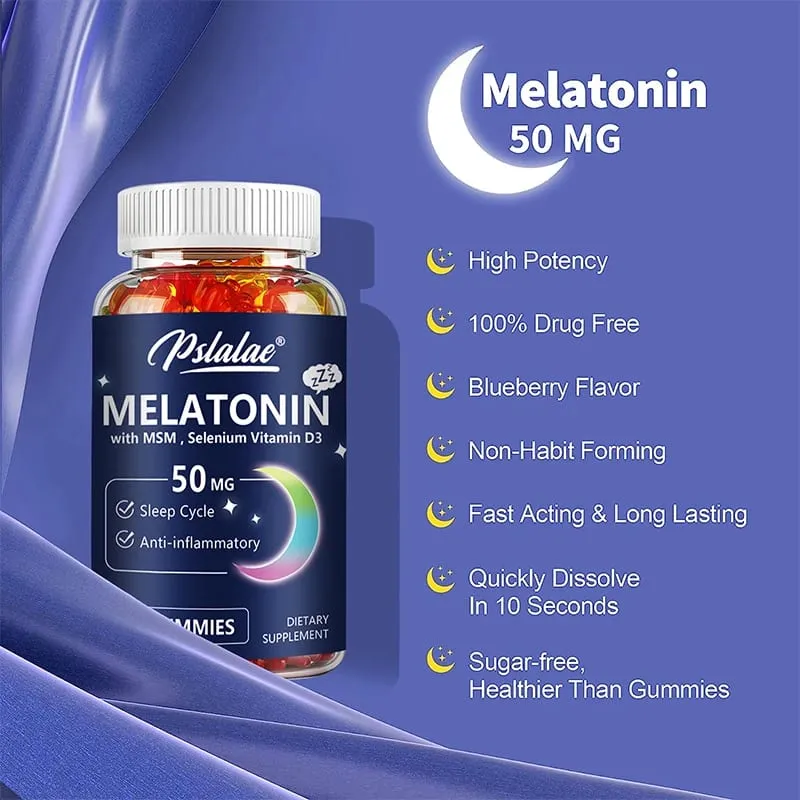 Melatonin Gummies 50mg - Sleep Aid Improve Sleep Quality and Support Deep Sleep