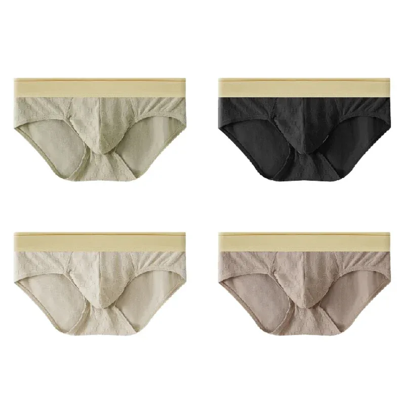Fashion Men's Underwear Breathable and Comfy Pure Cotton Knit Briefs