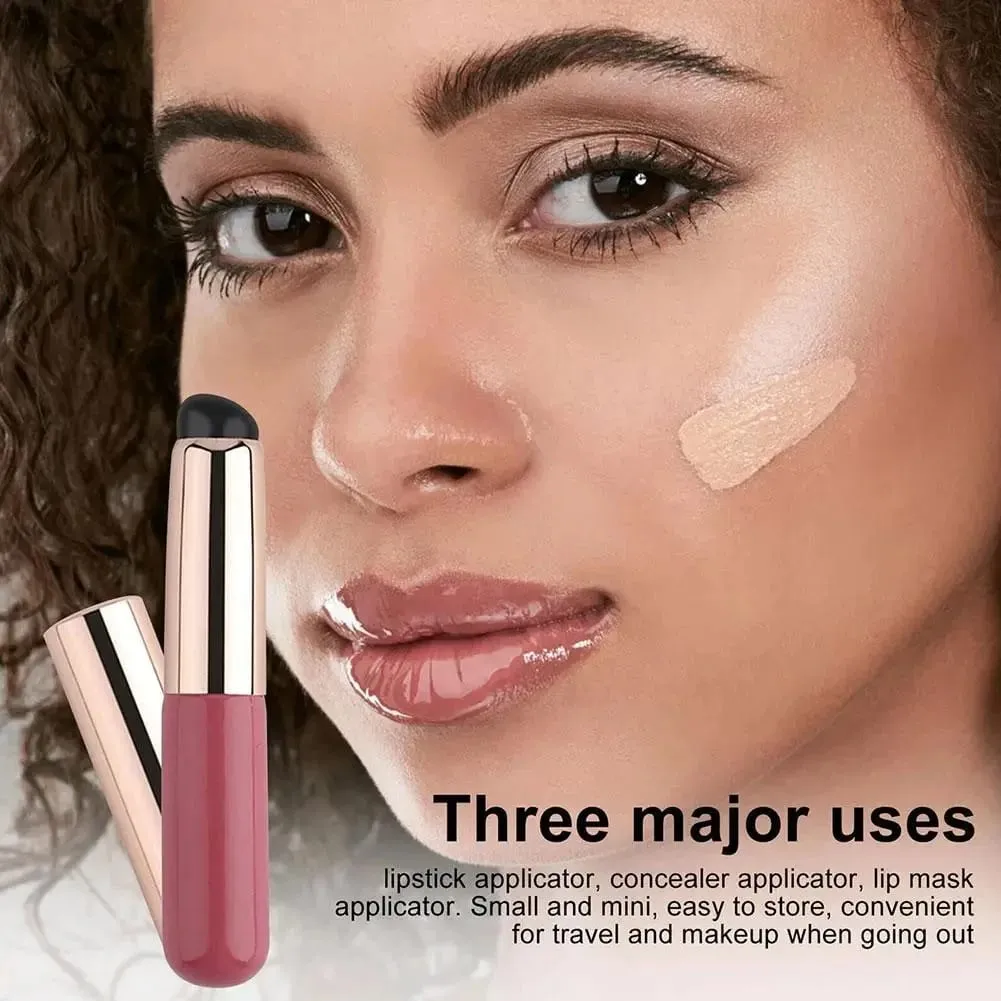 Silicone Lip Brush na May Cover Cap Concealer Brush Tulad ng Mga Tip ng Daliri Q Soft Lipstick Makeup Brushes Round Head Walang Sirang