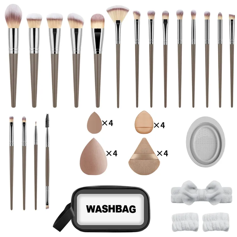 39Pcs Makeup Kit 18Pcs Brushes at Beauty Accessories Soft Bristle Para sa Buong Mukha Home Travel Cosmetic Set