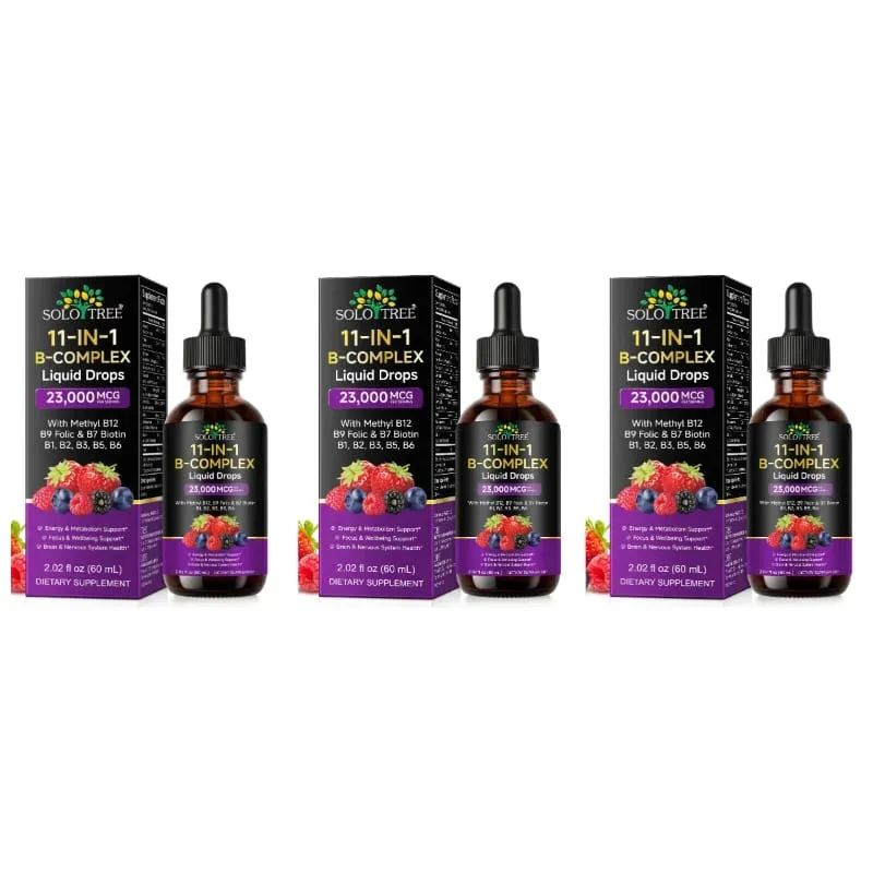 11-σε-1 B Complex Υγρές Σταγόνες με Methyl B12 Folate Biotin για Καθημερινό Ενεργειακό Μεταβολισμό Εγκεφάλου Εστίαση & Ανοσοποιητική Υποστήριξη 60ml