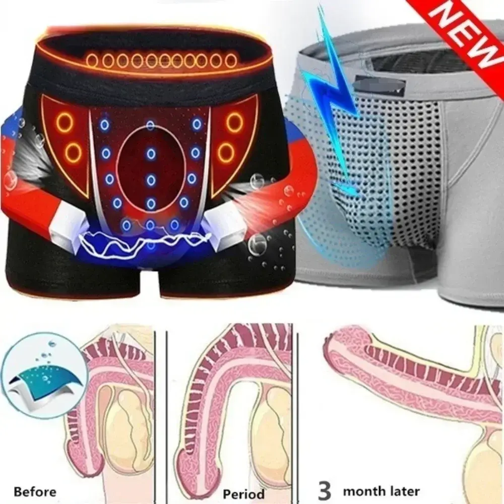 3PC Men's Magnetic Therapy Underwear Upgraded 22 Magnets Boxer Briefs L-6XL Anti-Pain Health Underwear Brazilian Breathable Men