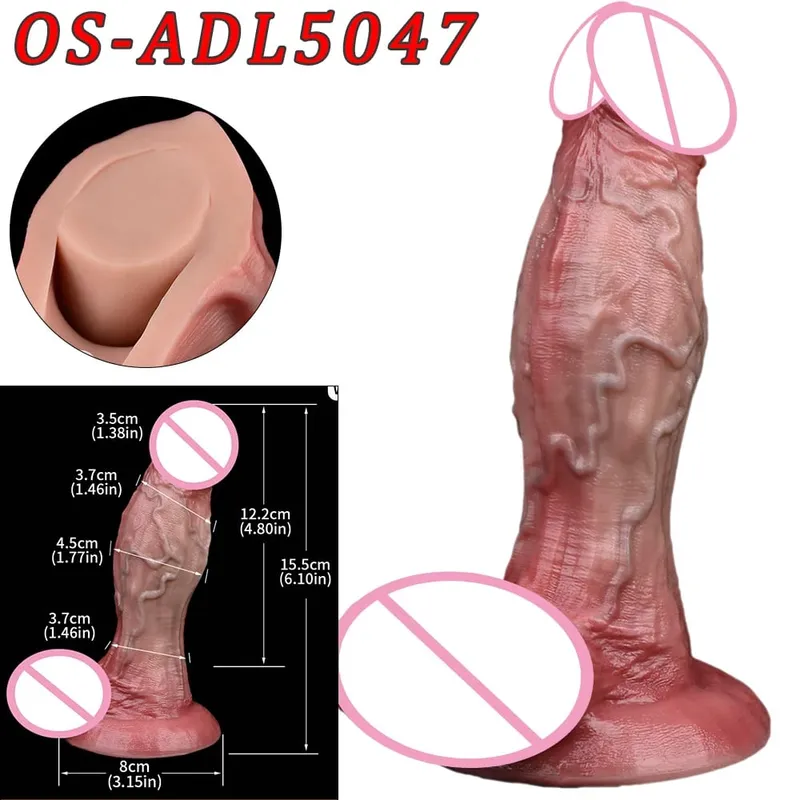 47cm Realistic Long Dildos Double Head Anal Vaginal Stimulator Sex Toy With Sucker For Lesbian Couples Gay Men Adult Tools