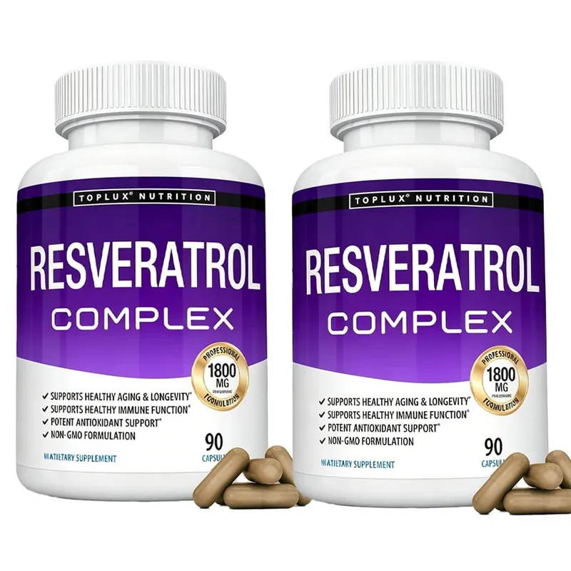 Resveratrol Complex - Trans Resveratrol Supplement with Grape Seed - Promote healthy aging immune system brain functio 90 pill