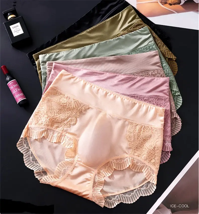 Sexy men's underwear Ice silk lingeries for man adults 18 plus cuecas masculina lace mesh cueca 3D seamless calzoncillos hombre