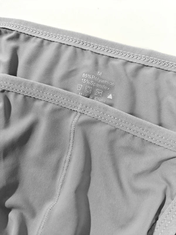 1PC Men's Sexy Low-Waist Briefs with Large Pouch Single Color Thin Belt Comfortable Thin Design for Summer Pure Color Underwear
