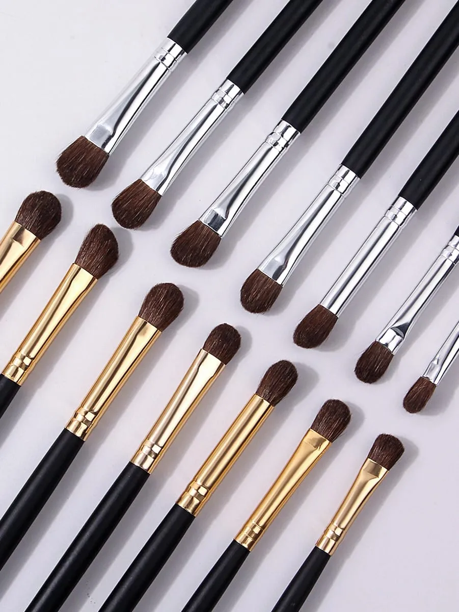 14 na pirasong Wooden-Handled Eye Makeup Brushes Ang Eyeshadow Brushes at Eyebrow Brushes ay Multi-Functional Beauty Tools