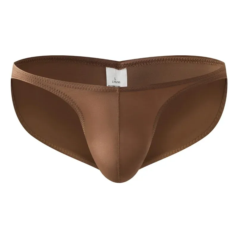 Men's Low Rise Gym Briefs Smooth Satin Sport Training Underwear Bodybuilding Ultra Thin Quick Dry Fitness Workout Butt-lifting