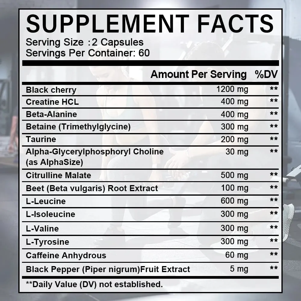 Bunkell Pre-Workout Supplement - Amino Acids Creatine HCI Citrulline Malate Beta-Alanine για βελτίωση της αθλητικής απόδοσης