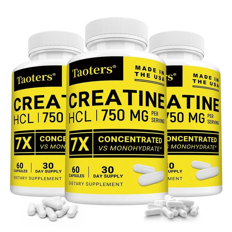 Creatine HCl Capsules Boost Muscle Strength Focus Energy Endurance Support Metabolism Cognitive & Heart Health Non-GMO