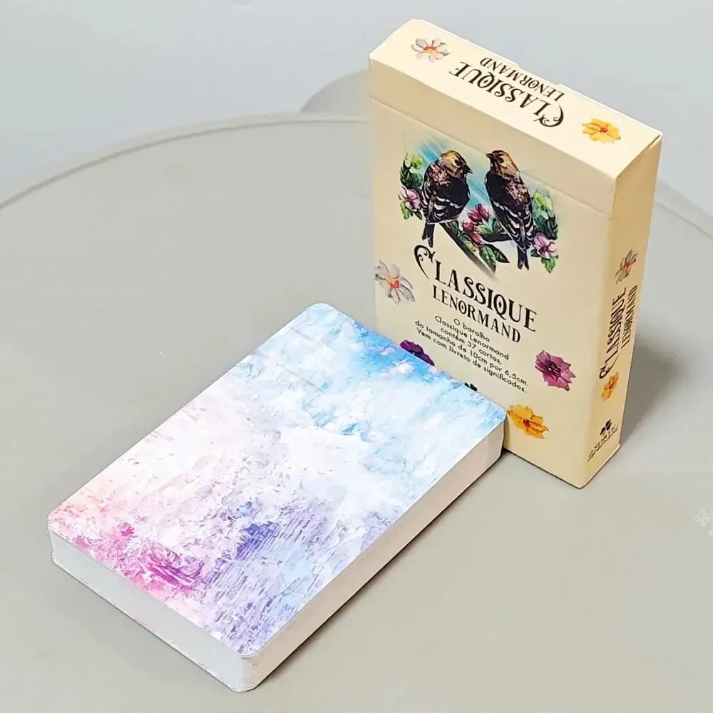 Classique Lenormand Deck 9*6cm - 37 μαντικές κάρτες Vintage Style - Κλασική Πορτογαλική Έκδοση Κάρτα με διπλό ανάγλυφο