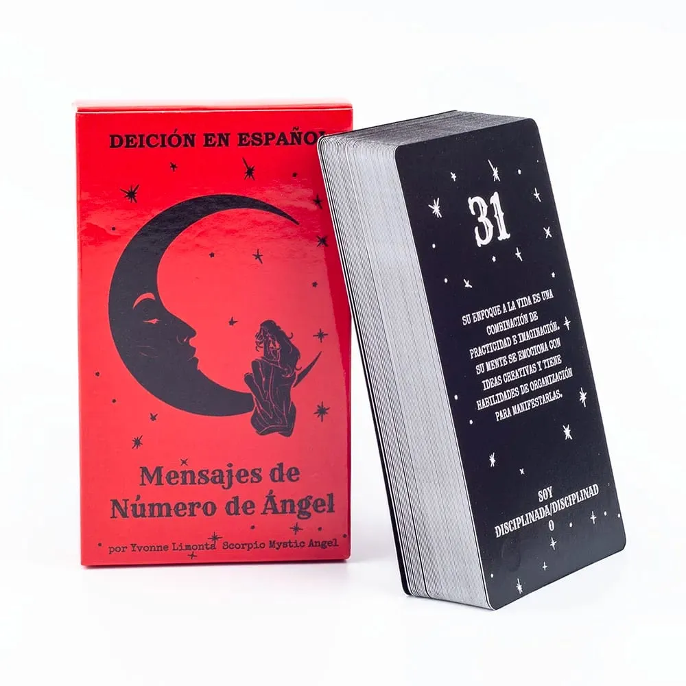 Mensajes de Número de Ángel 54Pcs Spanish Version Fate Divination Tarot Card FortuneTelling Card Games Party Board Game 10.3*6CM