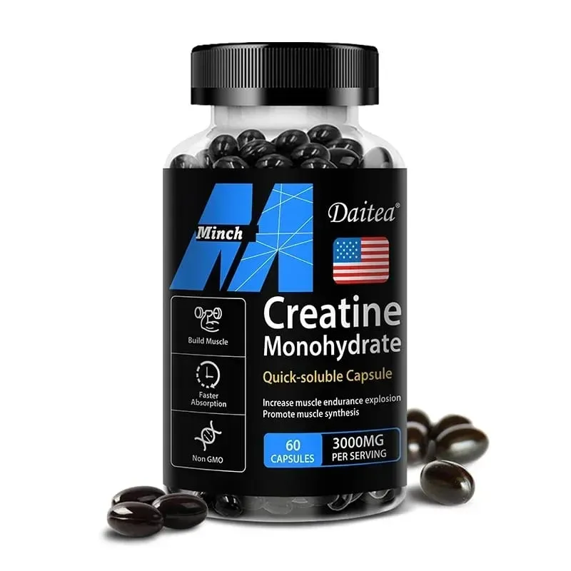 Creatine Monohydrate 3000 Mg-Build Muscle Improve Athletic Performance Fitness Energy Generation Adult Nutritional Supplement