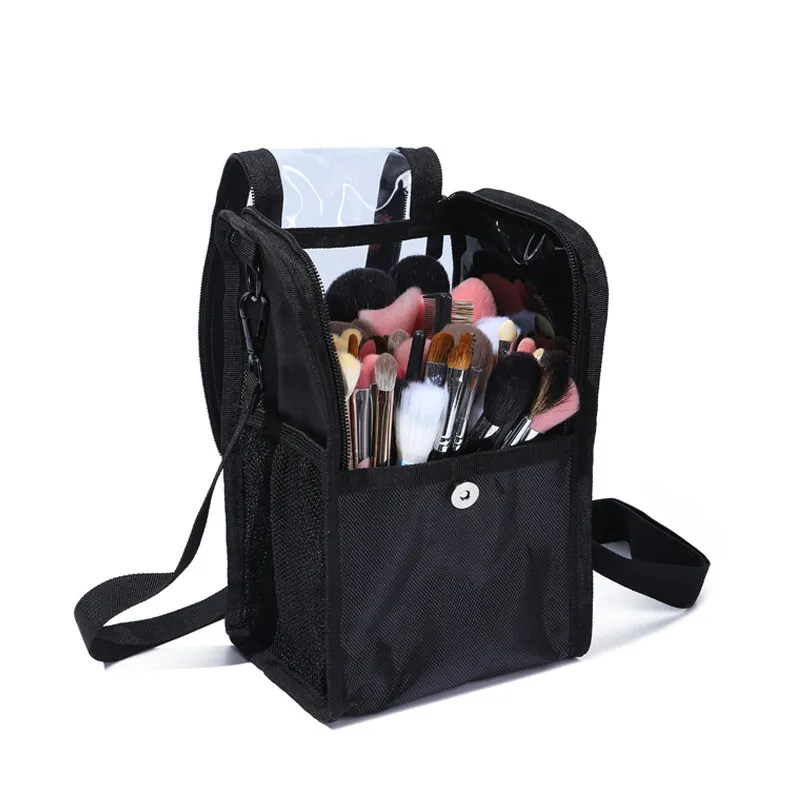Makeup Brush Case Organizer Makeup Brushes Holder Stand-up Artist Cosmetic Storage Bag na may Strap Dust-proof na Makeup Tools Case