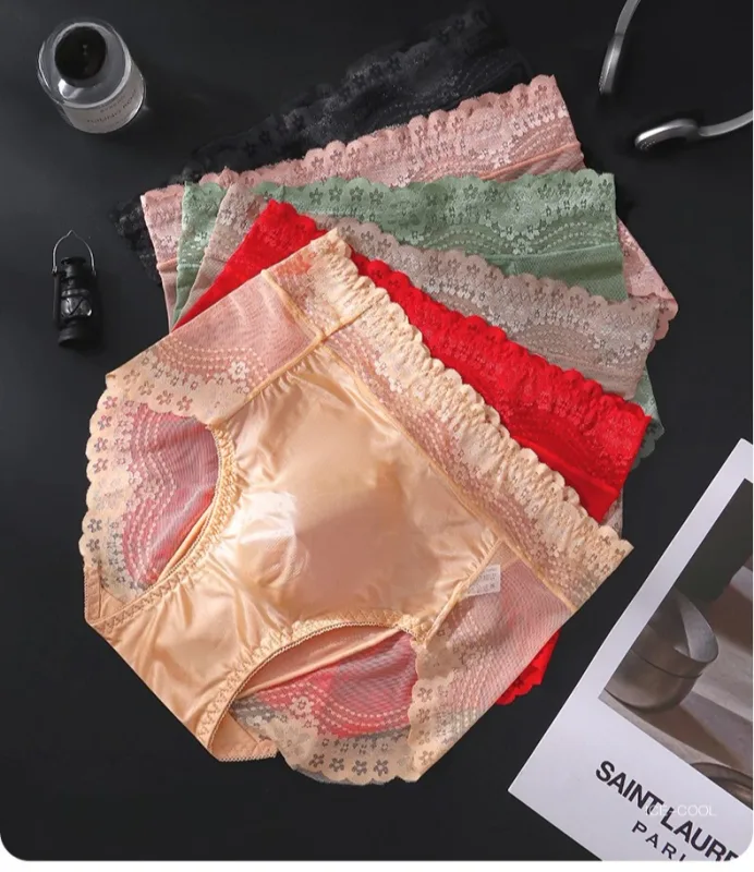 Flower Lace Mesh Hollow Out Sexy Men's Underwear Ice Silk Breathable Seamless Thin Triangle Pants Soft Traceless Male Briefs