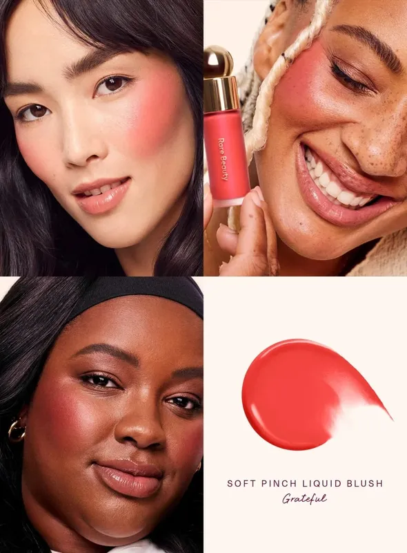 Rare Beauty Melting Cream Blush Makeup Matte Pearlescent Texture Glitter Blush Highlighter Bright Nourish Moisturize Lip Gloss