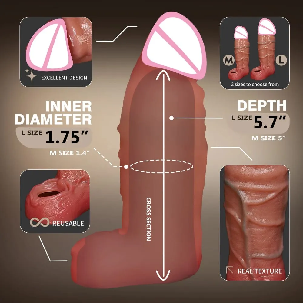 Men Sex Toys Reusable Realistic Stretchable Silicone Penis Ring Cock Ring Delay Ejaculation Semen Lock Ring Sex Toys for Men Penis Sleeve Soft Penis Dildo Locking Ring And Realistic Texture Sheath Cock Ring Penis Suitable For Men Couples Se