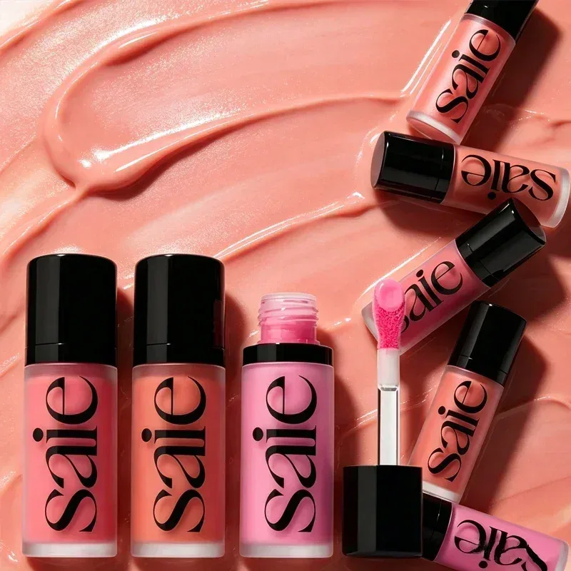 מותג חדש Saie Slight Gloss Liquid Blusher נוזלי High Gloss ג'ל Starglow עמיד לאורך זמן קל לצביעה קוסמטיקה ניידת אופנה