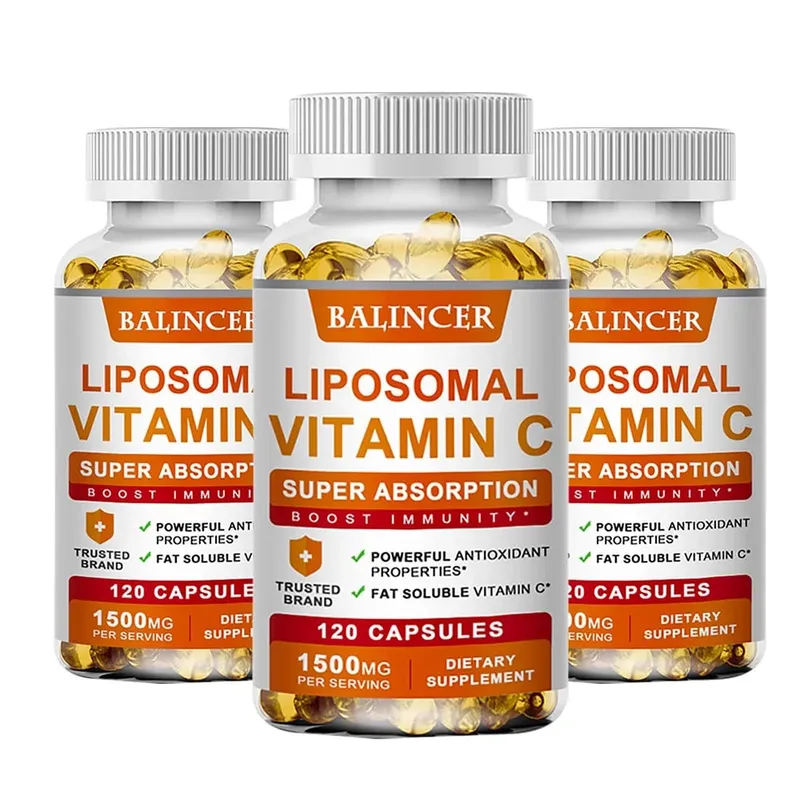 Liposomale vitamine C Ondersteunt antioxidante gezondheid en immuunfunctie Hoge absorptie Niet-GMO Glutenvrij – 120 capsules