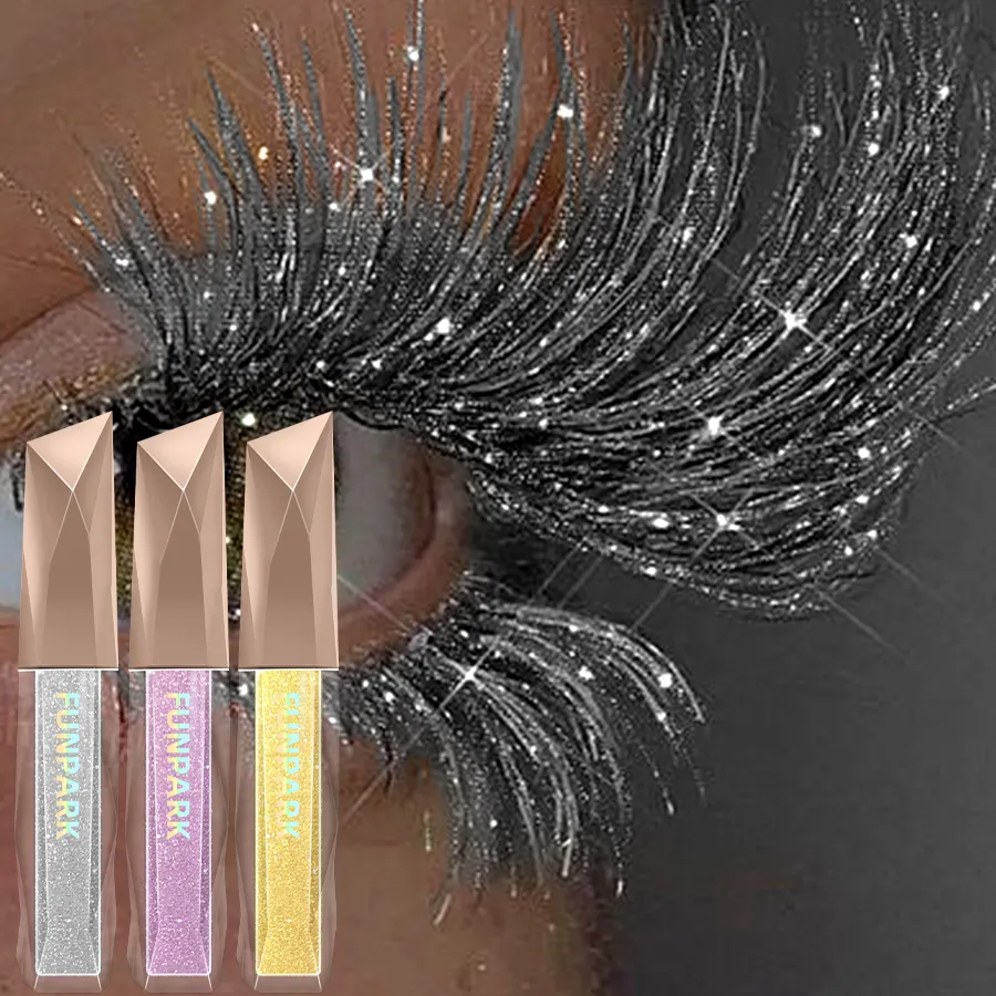 1db vízálló Diamond Shine Volume Curl szempillaspirál-Glitter Snow Effect szempilla sminkhez Női kozmetikai maszatálló szempillaspirál