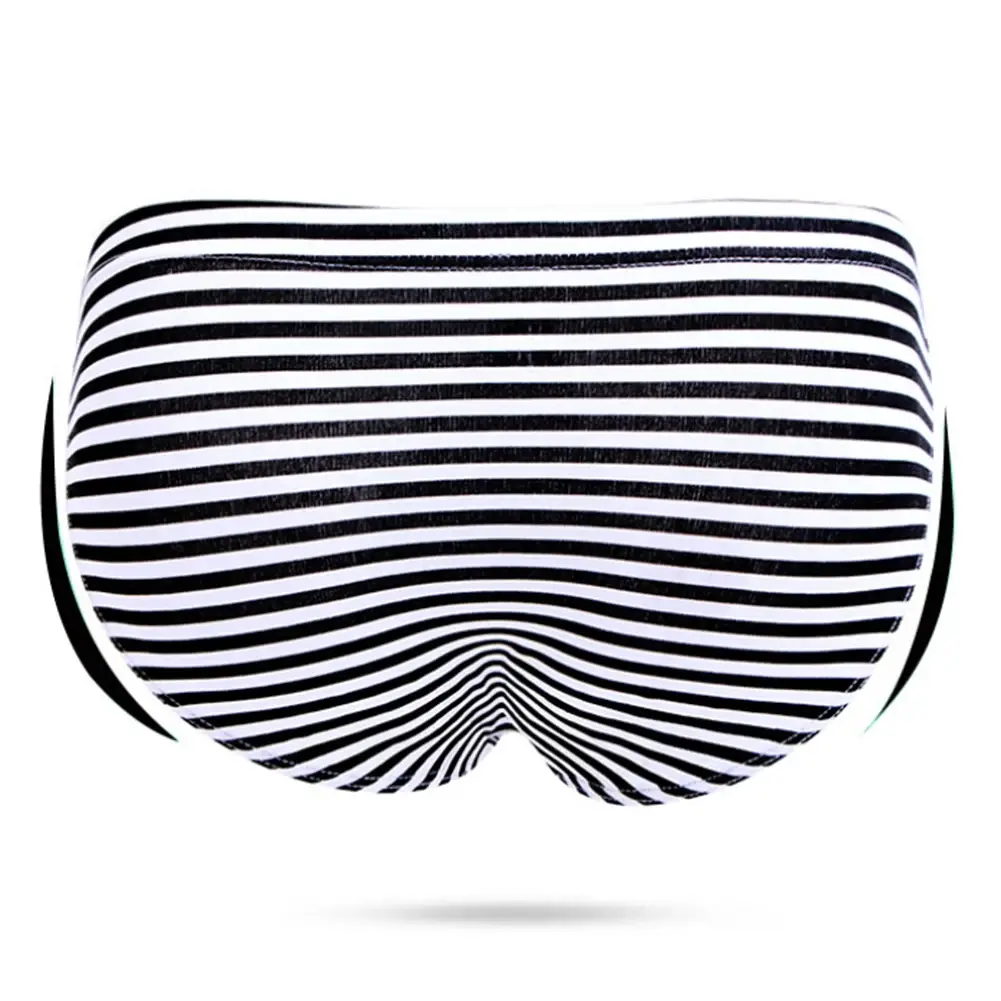 Men Stripe Briefs High Stretchy Soft No Pouch Narrow Side Sissy Underwear Pantie Breathable Daily Wear Triangle Panties