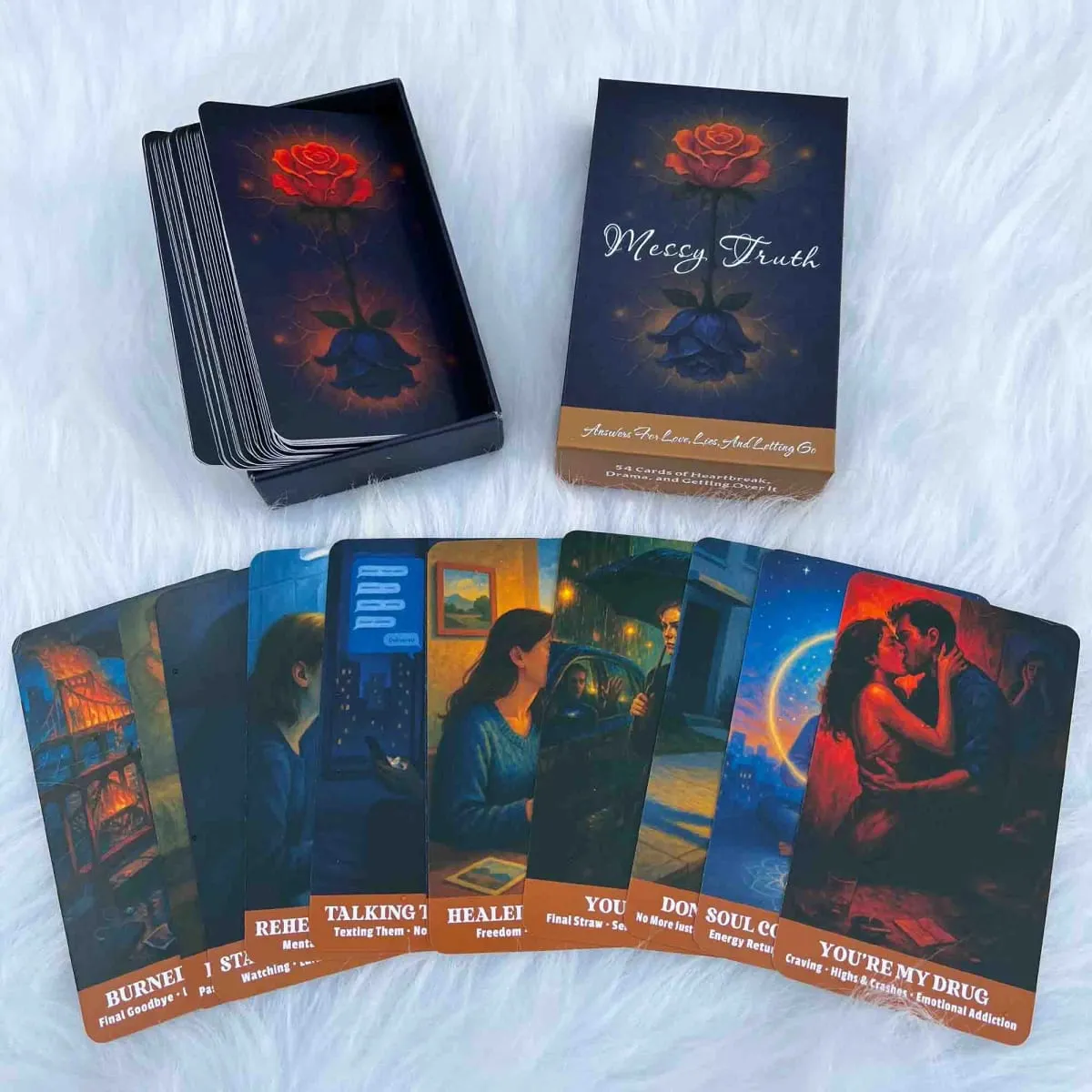 Messy Truth Card 54 Deck 13x8 Cm Tarot Divination Game para sa Edad 14+ Tuklasin ang Iyong Landas sa Pagtagumpayan ng mga Hamon sa Mga Card Game
