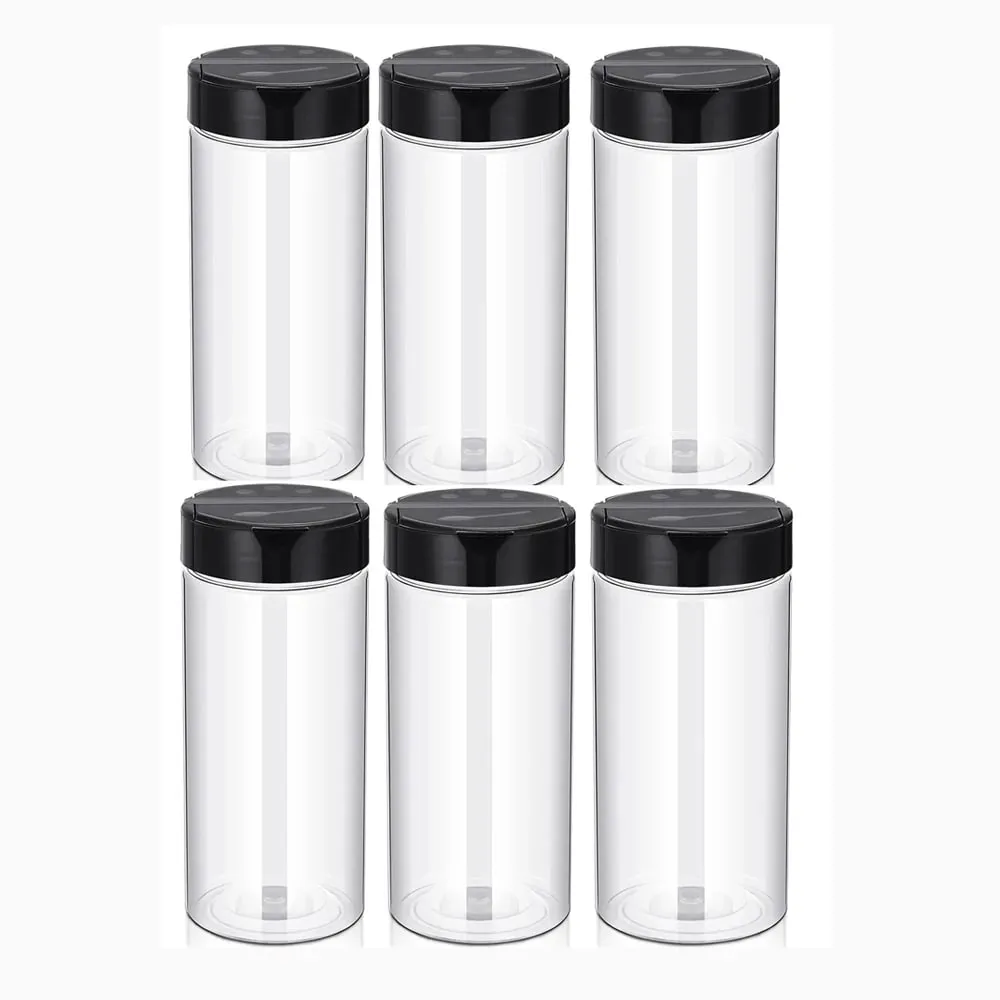 400 ml-es műanyag átlátszó fűszerdobozok shaker fedéllel fűszertartó edények konyhához és grillezéshez