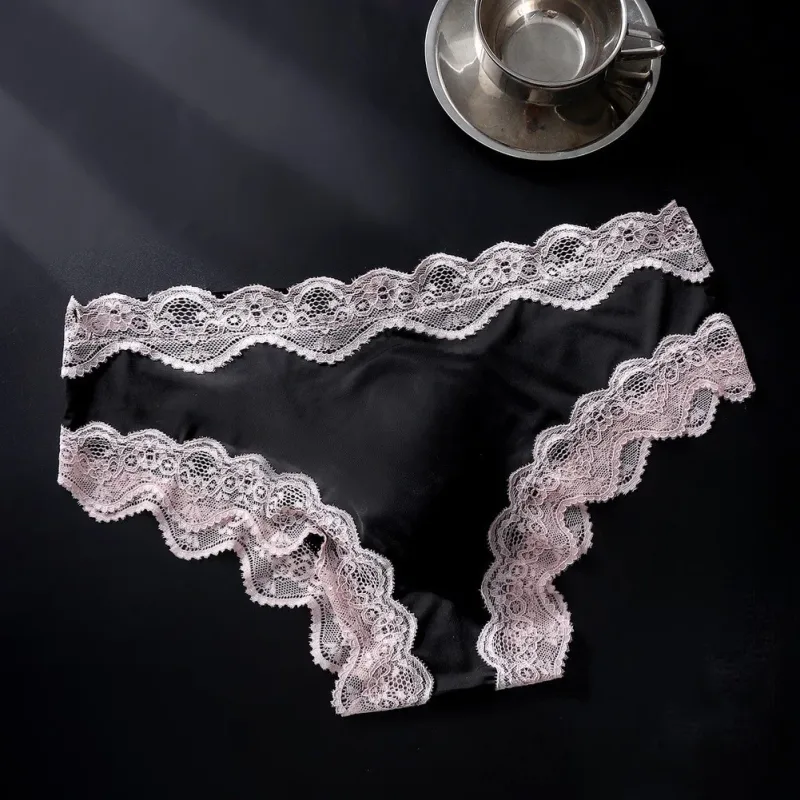 Men Panties For Men Lace Trim Briefs Breathable High Elastic 3D Convex Pouch Underpant Sexy Thin See Through Underwear