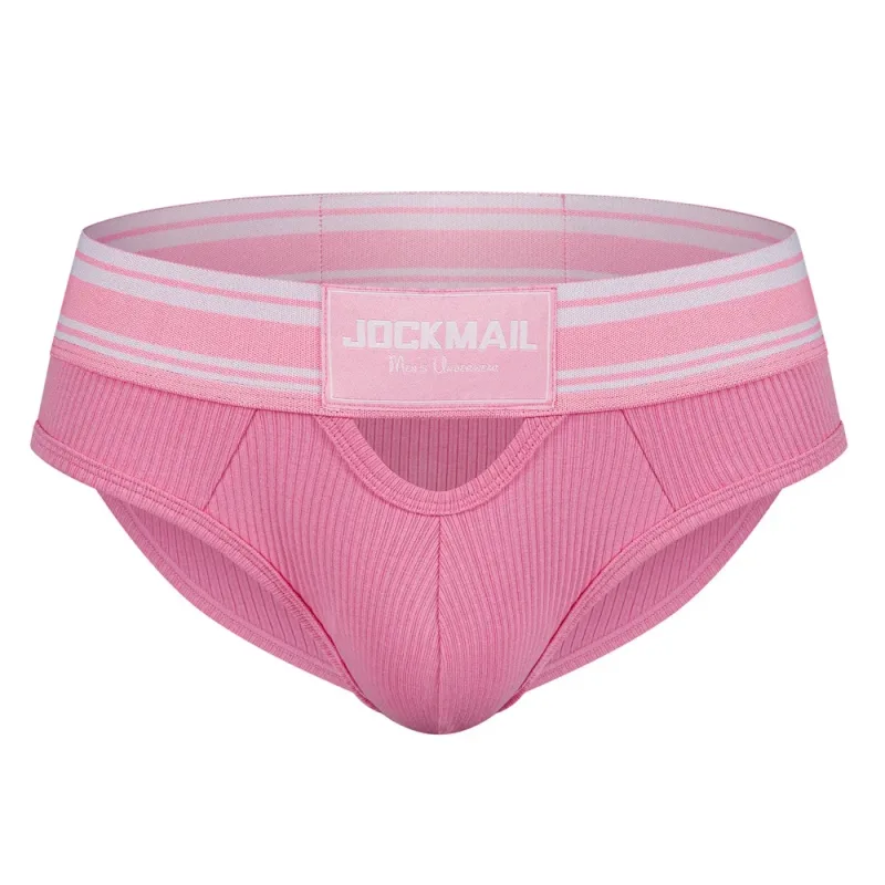 Jockmail Mens Underwear New Arrivalmen Briefs Plaid Pit Cotton Sexyu Bag Front and Rear Openings Cut Outlow Waist Breathable