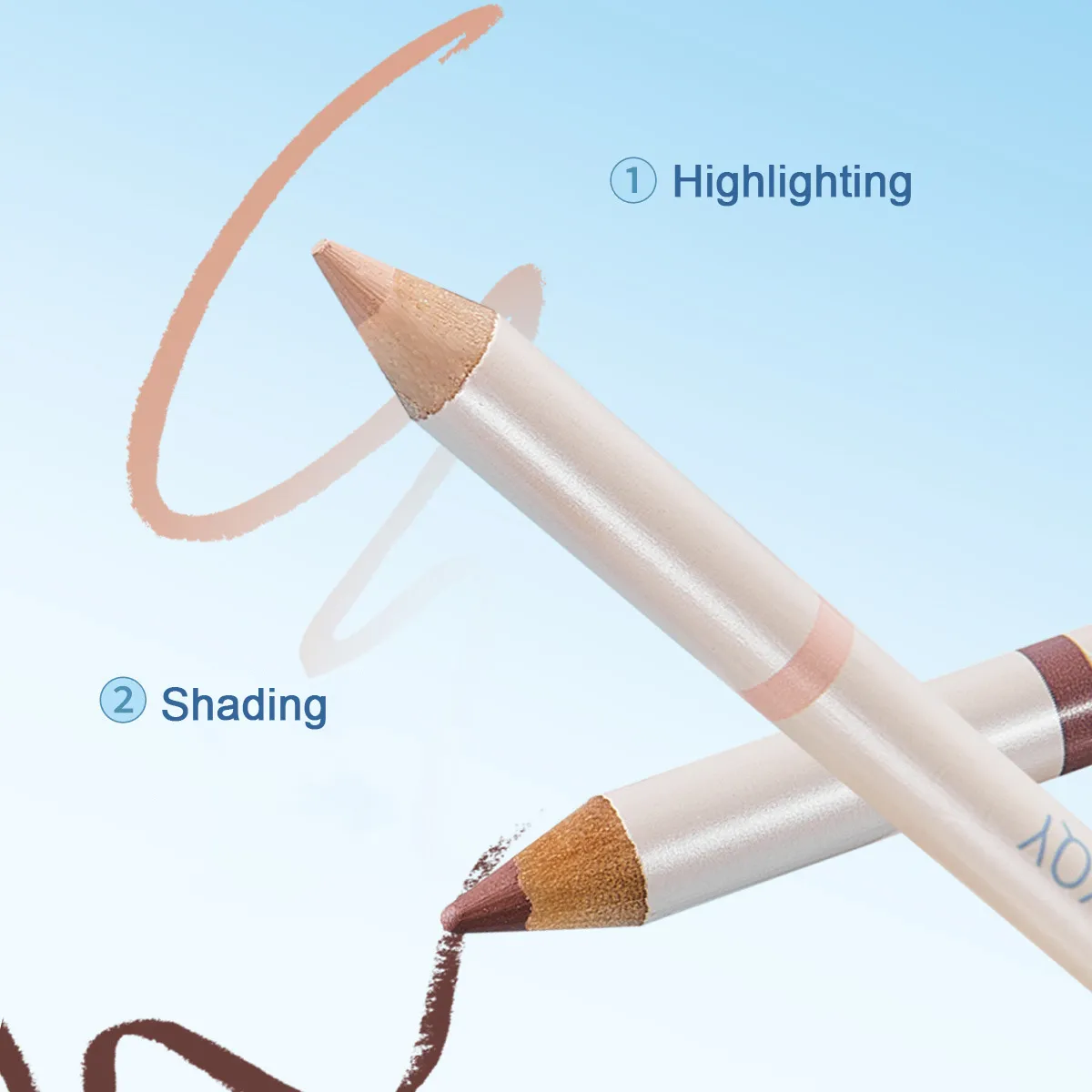 קצה כפול עיפרון Aeyosal Highlighter מט מתחת לעיניים שקית דמעות אניה חץ עט צללית סטיק קוריאני איפור נשים קוסמטיקה