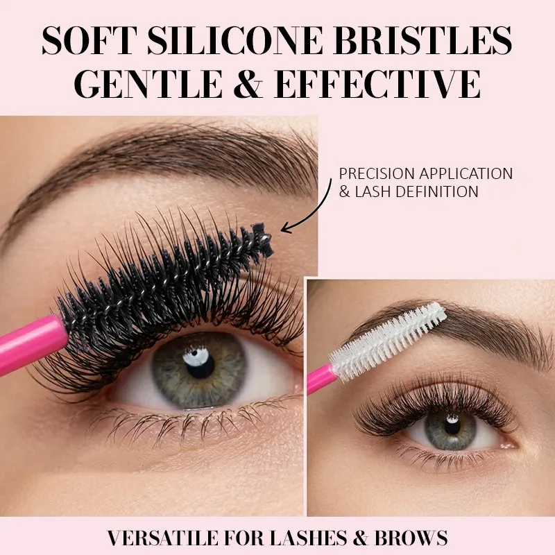 Siliconen Wimperborstel Mascara Wands Applicator Wenkbrauwkam Staaf Spoolies Wimpers Borstels Lash Extension Supplies Make-up Gereedschap