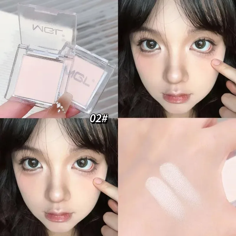 Matte Pure White Face Highlighter Palette Monochrome Pearly Jade Highlighter Eyeshadow Naturally Brightening Contouring Makeup