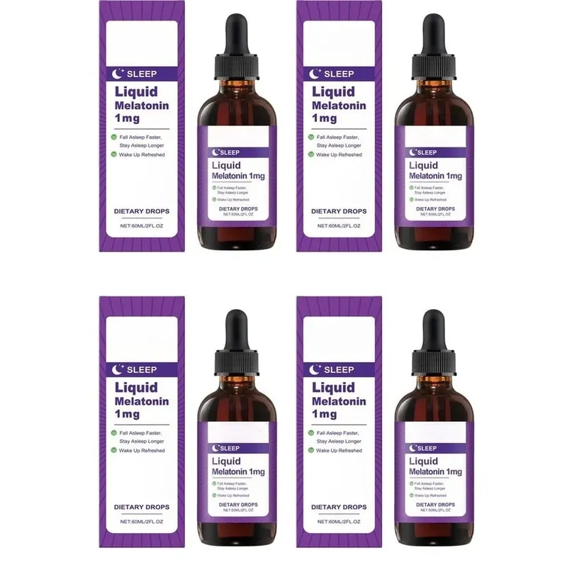 Liquid Melatonin 1 Mg Sleep Drops Mint Leaf Extract Fall Asleep Faster Stay Asleep Longer Wake Up Refreshed 60 ML