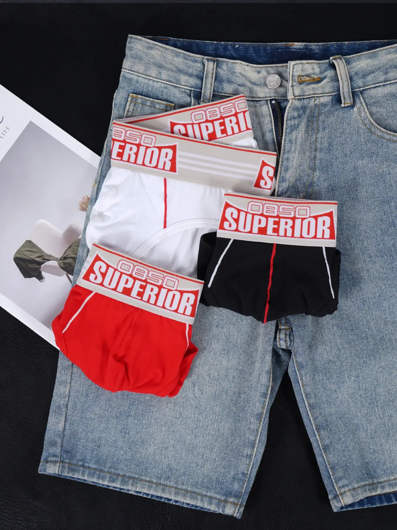 1PCS Men's 0850 SUPERIOR Print Briefs Comfy Cotton Breathable Low Rise Underwear