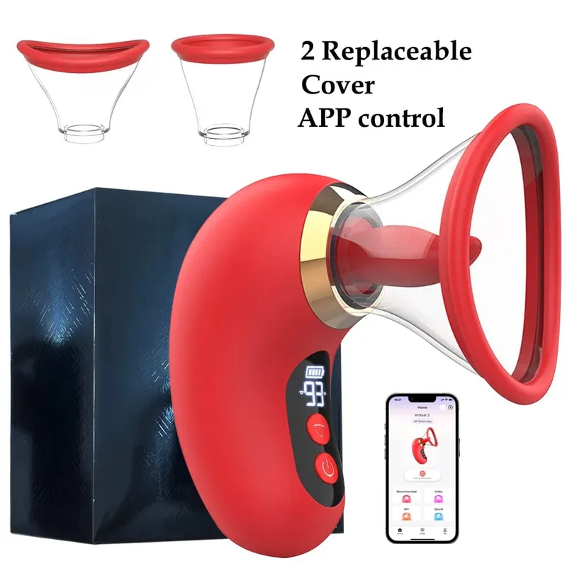 Έλεγχος εφαρμογής Sucker Tongue Licking Vibrator Θηλές Clitoris Stimulator Αυνανιστής Γυναικείο Οργασμό Κόλπος σεξ παιχνίδι για γυναίκες