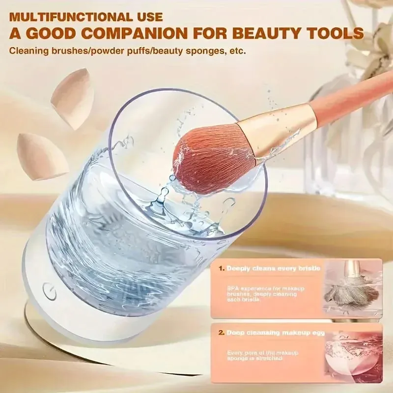 USB Powered Makeup Brush Cleaner At Dryer Walang Amoy na Libreng Plug And Play na Mahalagang Beauty Tool Para sa Mga Cosmetic Brushes
