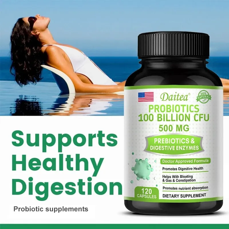 Probiotics 100 Billion CFU na may Prebiotics at Digestive Enzymes Gut Health Digestion Bloating Relief at Immune Support