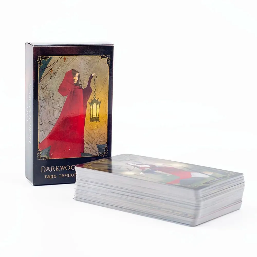 таро темного дерева Darkwood Tarot 78 Cards Pack Russian Visions Divination Edition Pakli Társasjátékok 10,3x6cm
