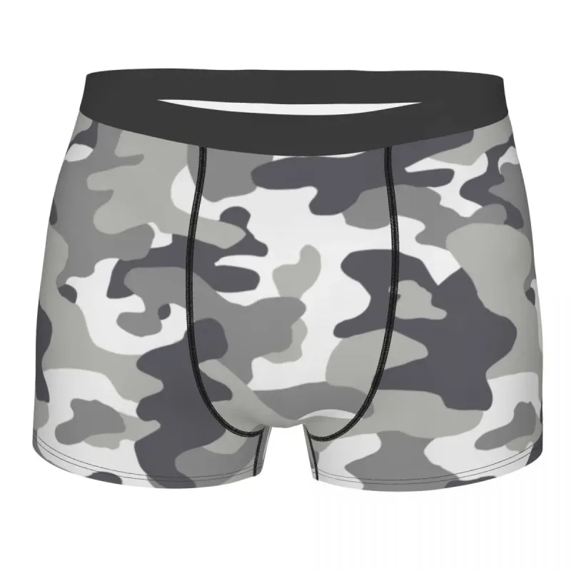 Muž Cool WW2 Camo Spodní prádlo Německo Arm Vojenské Maskovací Boxer Kalhotky Strečové šortky Kalhotky Kalhotky