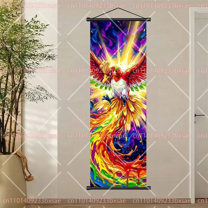 Pokémon Anime HD Scroll Painting Eevee Pikachu Suicune Charizard Mewtwo Διακόσμηση τοίχου με φόντο αφίσα Παιδικό δώρο