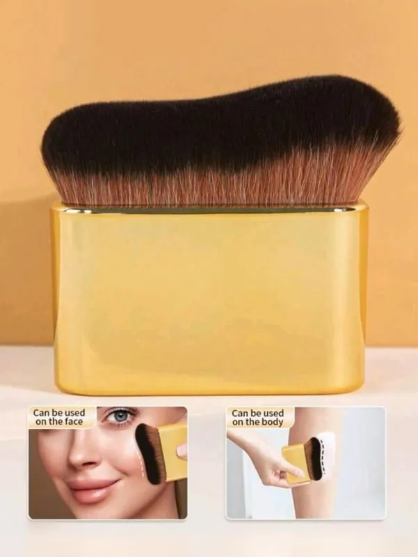 1 kuas alas bedak rose gold untuk tanning blending foundation blush on eyeshadow bronzer dan alas bedak pada wajah dan leher dengan bulu ujung tinggi dan rendah