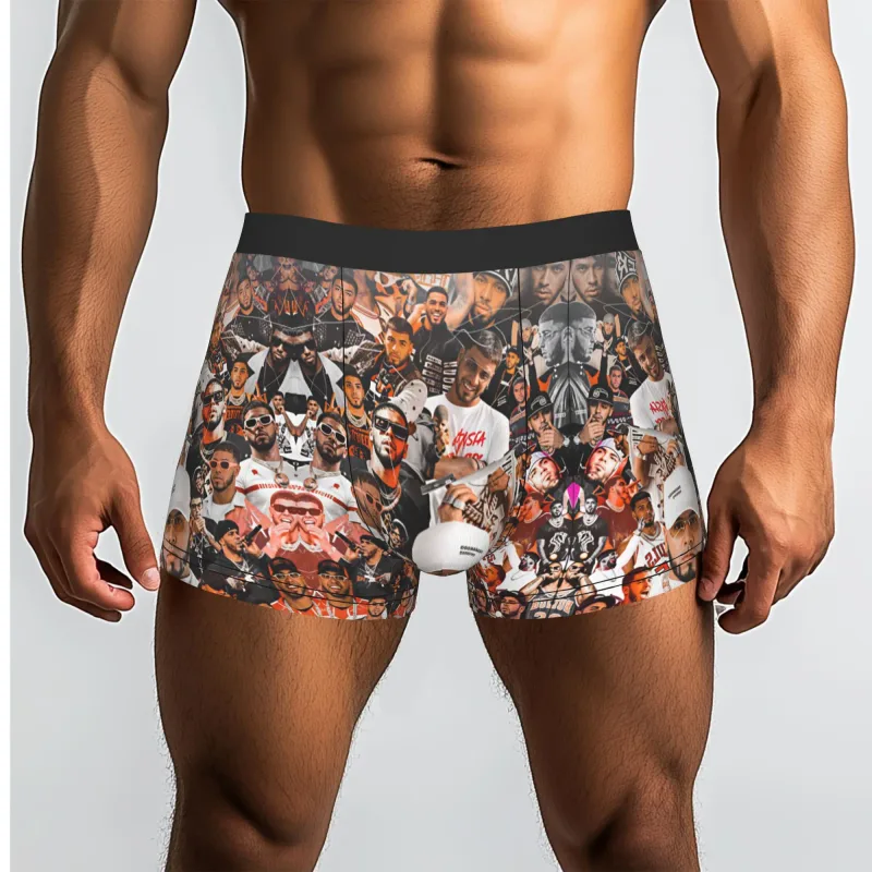 Male Funny A-Anuel AA Underwear Boxer Briefs Stretch Shorts Panties Underpants
