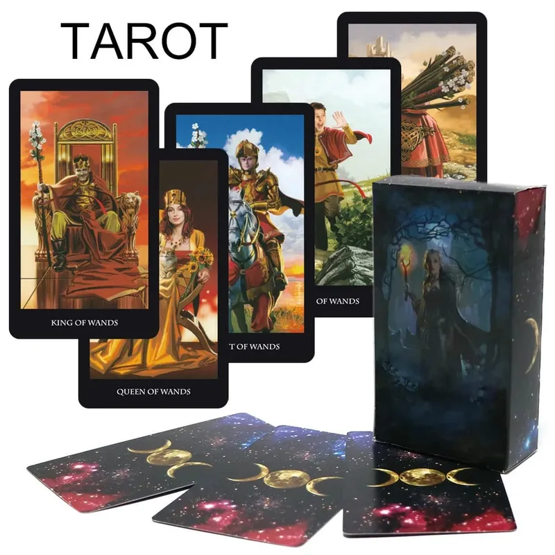 Witches Tarot Deck Oracles Cards Mysterious Divination Αγγλικά Κάρτες Ταρώ για γυναίκες Κορίτσια Κάρτες Παιχνίδι Επιτραπέζιο Παιχνίδι PDF Οδηγός