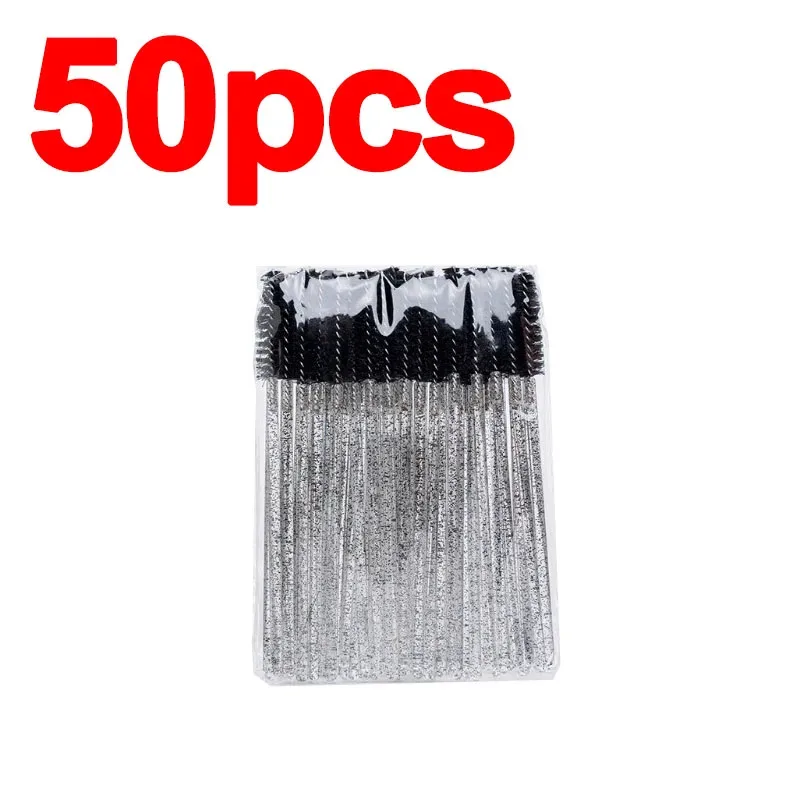 Nieuwe 50/100 Stuks Microbrush Voor Wimpers Borstel Crystal Spoolie Borstels Wenkbrauw Kam Make-Up Beauty Tool Voor Wimpers HZS24