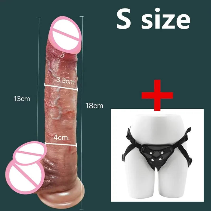 2.0 Dick Upgraded Version Of Sliding Testicle Realistic Penis For Women Sliding Foreskin Dildo Anal Sex Toy For Couple Silicone