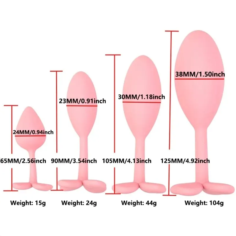 Silicone Anal Beads Butt Plug Set Mini Small Medium Large Anal Plug Four Leaf Clover Anal Trainer Sex Toy Men Women Gay